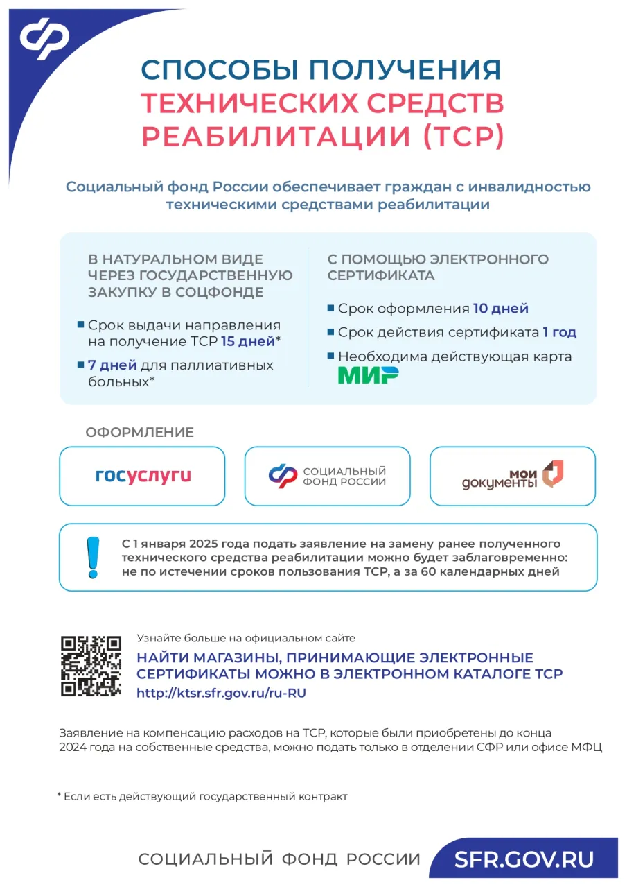 Социальный фонд России обеспечивает граждан с инвалидностью техническими средствами реабилитации